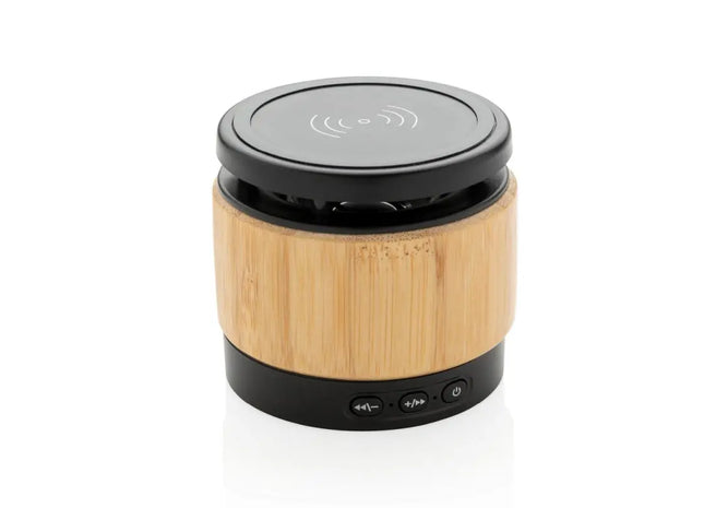 Bambus Kabelloses Ladegerät & Speaker - Braun-Schwarz TK Gruppe® Grosshandel 