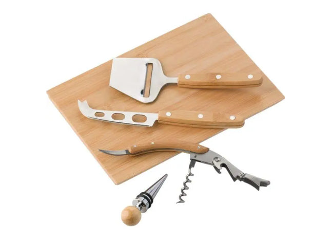 Bambus Patrick Käse- und Weinset - Elegantes Servier-Kit für Genießer TK Gruppe® Grosshandel 