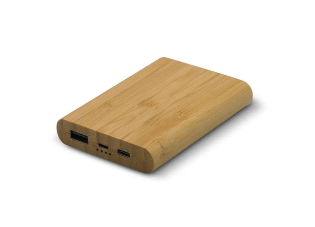 Bambus Powerbank 5.000mAh - Holz, nachhaltiger tragbarer Akku, umweltfreundliche Ladestation TK Gruppe® Grosshandel 