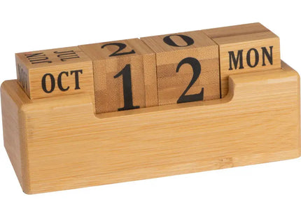Bambus Schreibtischkalender - Beige, Öko-freundlicher Tischkalender TK Gruppe® Grosshandel 