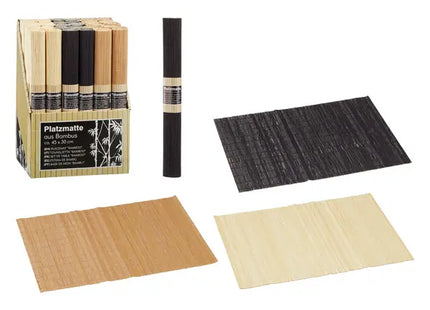 Bambus Tischsets, 3er-Set, Umweltfreundliche Platzmatten, ca. 30x45 cm, Natürliches Design TK Gruppe® Grosshandel 