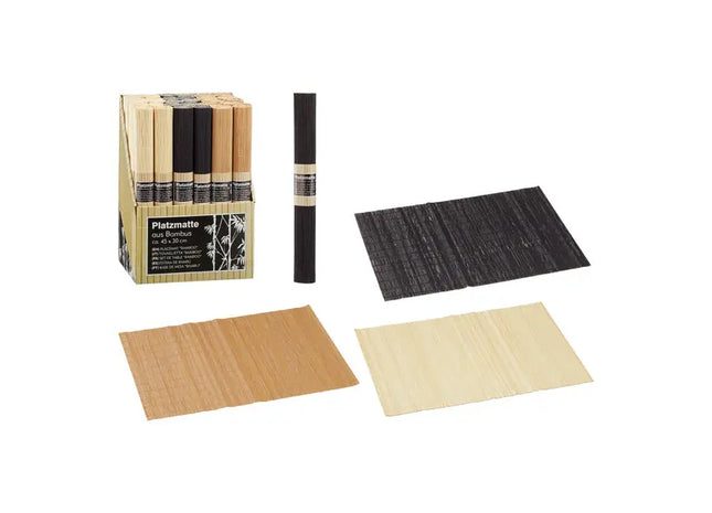 Bambus Tischsets, 3er-Set, Umweltfreundliche Platzmatten, ca. 30x45 cm, Natürliches Design TK Gruppe® Grosshandel 
