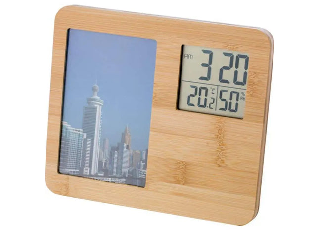 Bambus Wetterstation Colton: Elegante Klimamessstation für Temperatur & Luftfeuchtigkeit TK Gruppe® Grosshandel 