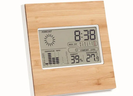 Bambus Wetterstation TURKU - Holz Wetterstation, Umweltfreundliches Design TK Gruppe® Grosshandel 