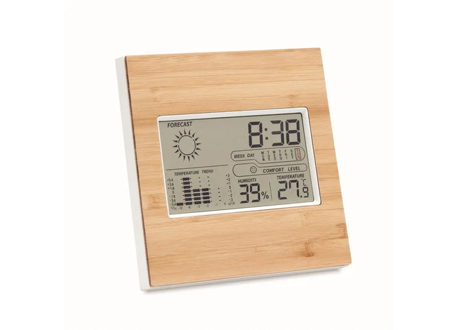 Bambus Wetterstation TURKU - Holz Wetterstation, Umweltfreundliches Design TK Gruppe® Grosshandel 