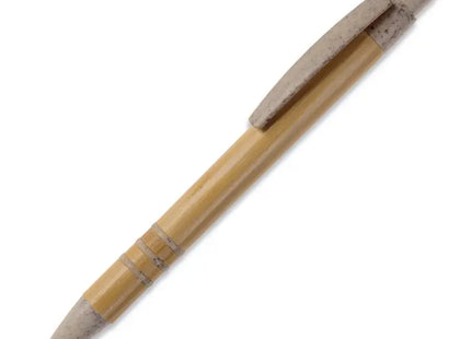 Bambus & Weizenstroh Stylus-Kugelschreiber, Beige und Schwarz, Öko-Freundlich TK Gruppe® Grosshandel 