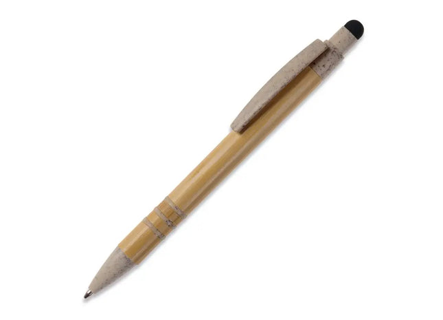 Bambus & Weizenstroh Stylus-Kugelschreiber, Beige und Schwarz, Öko-Freundlich TK Gruppe® Grosshandel 