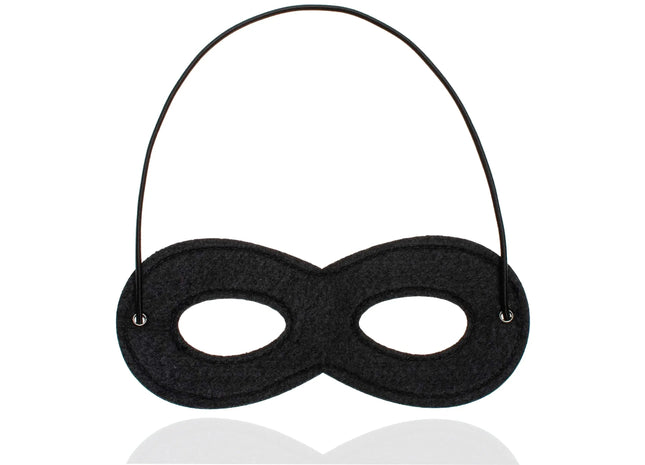 Bandit Augenmaske schwarz, Einbrecher Maske für Kinder & Erwachsene an Fasching & Karneval (1x)