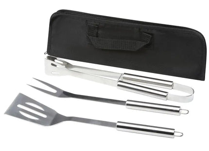 Barcabo 3-teiliges Grillset – Edles BBQ-Zubehör in Silber TK Gruppe® Grosshandel 