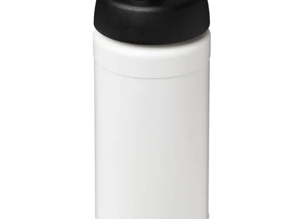 Baseline Plus 500 ml Sportflasche, Weiß & Schwarz, mit Innovativem Klappdeckel TK Gruppe® Grosshandel 