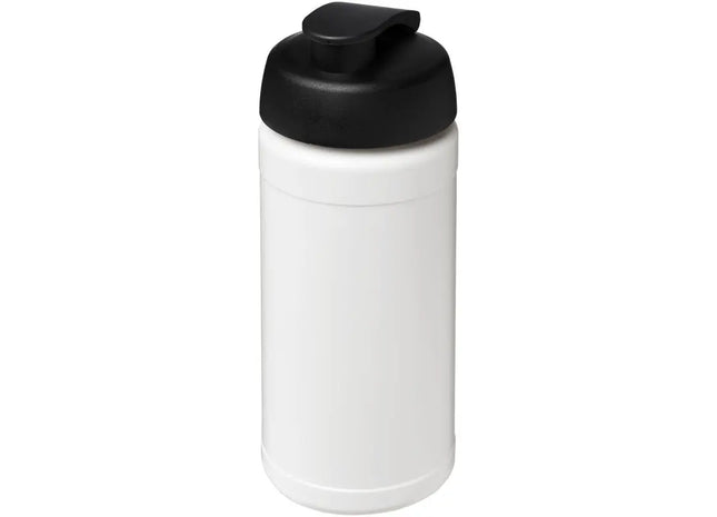 Baseline Plus 500 ml Sportflasche, Weiß & Schwarz, mit Innovativem Klappdeckel TK Gruppe® Grosshandel 