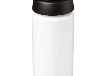 Baseline Plus grip 500 ml, Weiß-Schwarz, Sportflasche mit Klappdeckel, Ergonomisch TK Gruppe® Grosshandel 