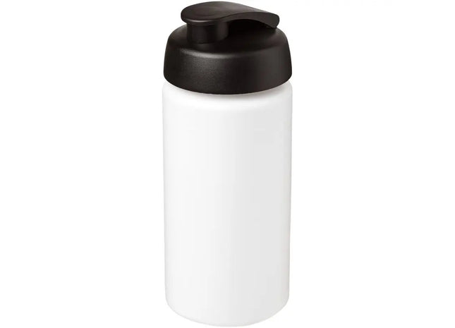 Baseline Plus grip 500 ml, Weiß-Schwarz, Sportflasche mit Klappdeckel, Ergonomisch TK Gruppe® Grosshandel 