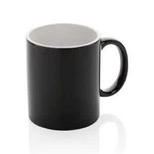 Basic Keramiktasse - Schwarz, Klassisches Design für Kaffee, Tee & Heißgetränke TK Gruppe® Grosshandel 