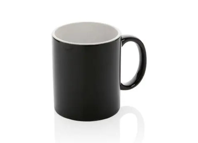 Basic Keramiktasse - Schwarz, Klassisches Design für Kaffee, Tee & Heißgetränke TK Gruppe® Grosshandel 