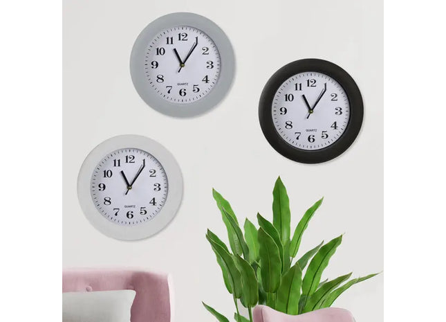 Basic Wanduhren-Set – Schlichtes Design, 28 cm Durchmesser, 3 Stück TK Gruppe® Grosshandel 