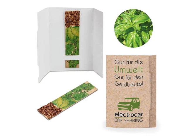 Basilikum Kräuter-Stick in Bedruckter Karte - Praktisch & Kreativ TK Gruppe® Grosshandel 