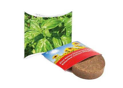 Basilikum Plant-Tab in individuell bedruckter Box – Ideal für Werbegeschenke TK Gruppe® Grosshandel 