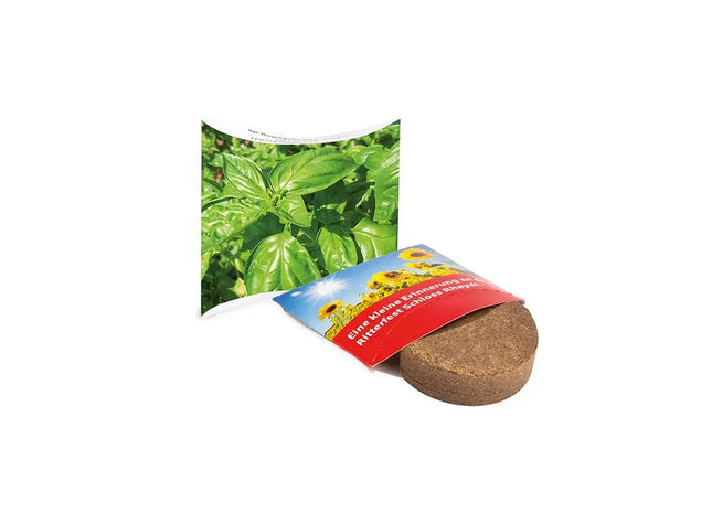 Basilikum Plant-Tab in individuell bedruckter Box – Ideal für Werbegeschenke TK Gruppe® Grosshandel 