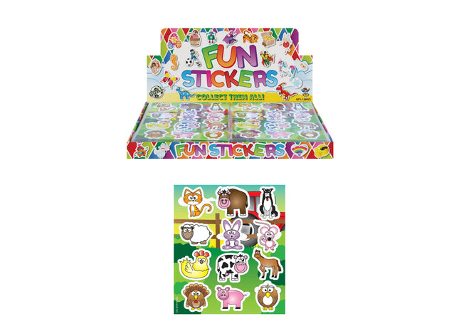 Bauernhof Aufkleber-Set 10x11,5 cm - 12 Stück Pro Karte, Tiermotive Aufkleber TK Gruppe® Grosshandel 