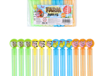 Bauernhof Party Seifenblasentuben 4ml, 10,5cm, 4er-Pack für Kindergeburtstage und Events TK Gruppe® Grosshandel 