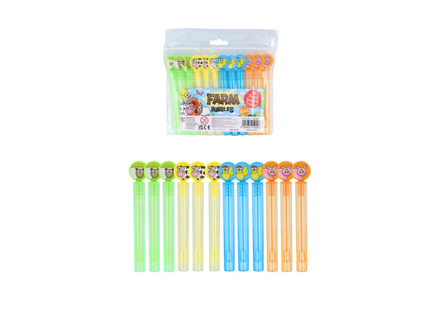 Bauernhof Party Seifenblasentuben 4ml, 10,5cm, 4er-Pack für Kindergeburtstage und Events TK Gruppe® Grosshandel 