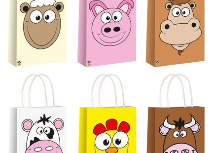 Bauernhof-Tasche mit Griffen, 14x21x7 cm, 6 verschiedene Designs, Kinder Einkaufstasche TK Gruppe® Grosshandel 