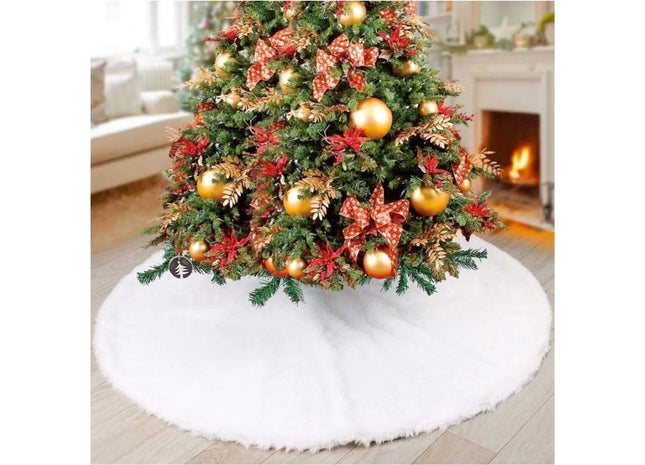 Baumdecke Unterlage Decke Weihnachten Tannenbaum Christbaumdecke Ø 100 cm, weiß Weiss - Weihnachtsbaumdecke für Tannenbaum, Weihnachtsbaum