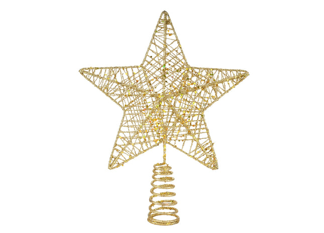 Baumspitze Gold Stern - Christbaumspitze Baumspitze Spitze Aufstecker für Tannenbaum Tannenbaumspitze Weihnachtsbaum Weihnachten (Gold)