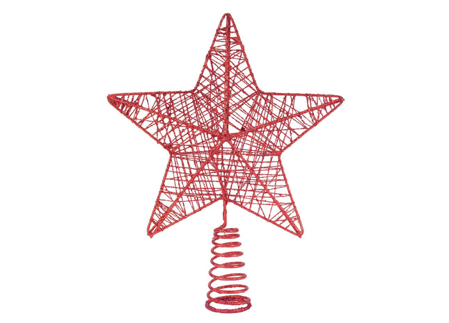 Baumspitze rot Stern - Christbaumspitze Baumspitze Spitze Aufstecker für Tannenbaum Tannenbaumspitze Weihnachtsbaum Weihnachten
