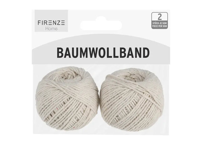 Baumwollband im 2er Set, je 50m – Vielseitig & Umweltfreundlich TK Gruppe® Grosshandel 