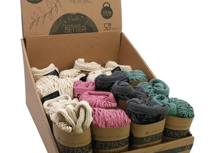 Baumwollnetz Tasche, 60x43 cm, 4 Farben sortiert, Umweltfreundlich TK Gruppe® Grosshandel 