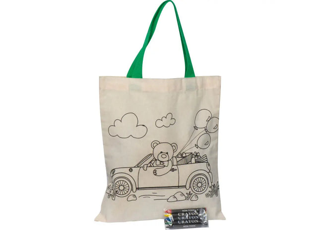 Baumwolltasche zum Ausmalen in Beige – Kreativ, Spaßig & Personalisierbar TK Gruppe® Grosshandel 