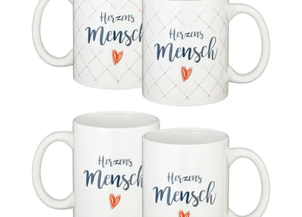 Becher-Set Herzensmensch, 2er-Set, 300 ml, 9,5 cm - Perfektes Geschenk für Paare TK Gruppe® Grosshandel 