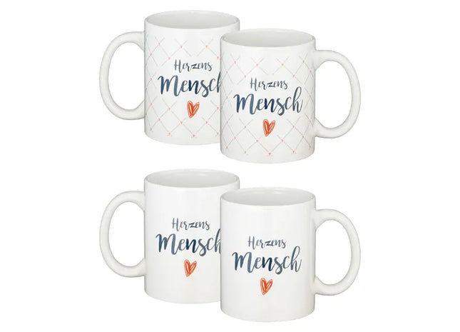 Becher-Set Herzensmensch, 2er-Set, 300 ml, 9,5 cm - Perfektes Geschenk für Paare TK Gruppe® Grosshandel 