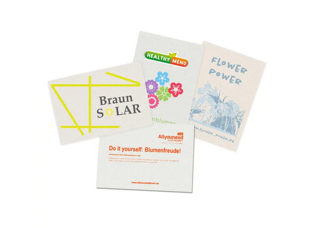 Bedruckte A6 Samenpapier-Postkarte - Vielfältige Blumenmischung TK Gruppe® Grosshandel 