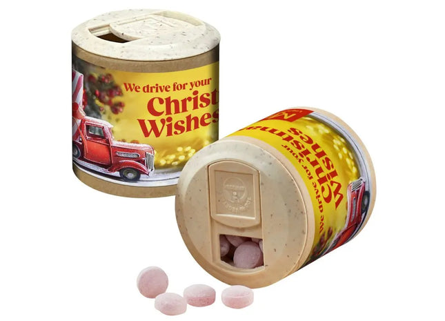 Bedruckte Werbedose mit Bären Company Glühweinbonbons - Festlicher Genuss TK Gruppe® Grosshandel 