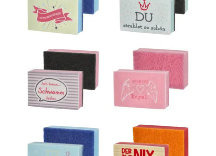 Bedruckter Abwaschschwamm 6er-Set, 10,5cm x 7cm, Multifunktional TK Gruppe® Grosshandel 