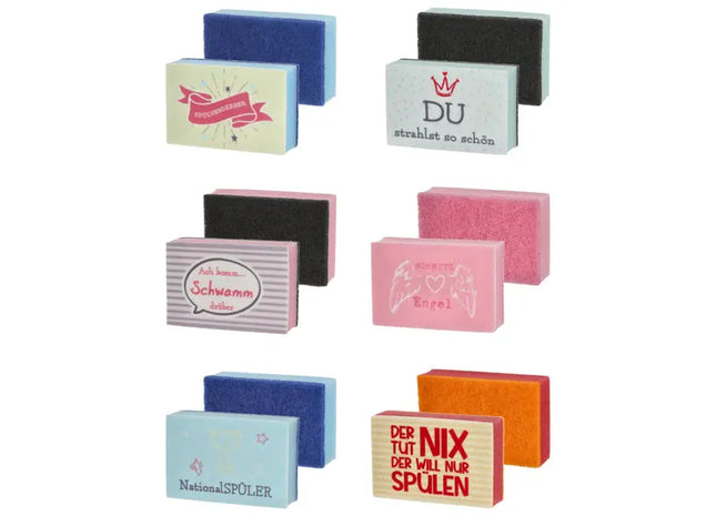 Bedruckter Abwaschschwamm 6er-Set, 10,5cm x 7cm, Multifunktional TK Gruppe® Grosshandel 