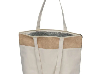 Beige Baumwoll-Jute Cooler Bag: Stilvoll, Umweltfreundlich, Praktisch - Frische unterwegs TK Gruppe® Grosshandel 