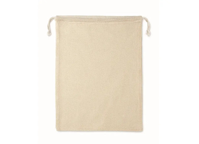 Beige Baumwoll-Netzbeutel VEGGIE - Ökologischer Einkaufsnetz für Gemüse TK Gruppe® Grosshandel 