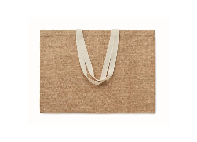 Beige Einkaufstasche aus Jute FULLA – Umweltfreundliche und elegante Tragetasche für jeden Tag TK Gruppe® Grosshandel 