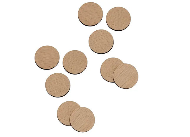 Beige Holz 1€-Chip ohne Loch, Umweltfreundlich & Praktisch für Einkaufswagen TK Gruppe® Grosshandel 