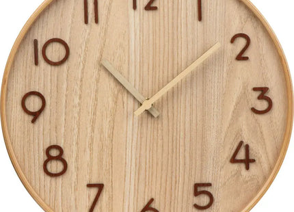 Beige Holzwanduhr, Elegantes Design, Präzise & Dekorativ TK Gruppe® Grosshandel 