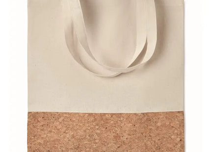 Beige ILLA TOTE Shopper mit trendigem Korkbesatz TK Gruppe® Grosshandel 