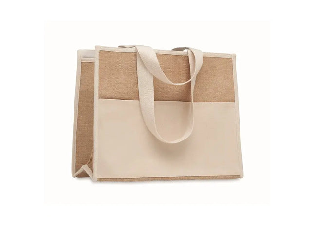 Beige Jute-Canvas Einkaufstasche CAMPO DE GELI TK Gruppe® Grosshandel 