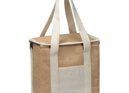 Beige Jute Cooler Bag mit langen Trägern: Stilvoll, Praktisch, Nachhaltig - Perfekt für Unterwegs TK Gruppe® Grosshandel 
