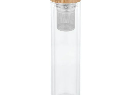 Beige SLEDGE Glasflasche mit Teesieb - Transparent & Stilvoll TK Gruppe® Grosshandel 