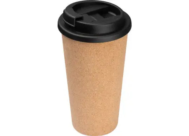 Beige Trinkbecher 400ml mit Stilvoller Korkoberfläche TK Gruppe® Grosshandel 