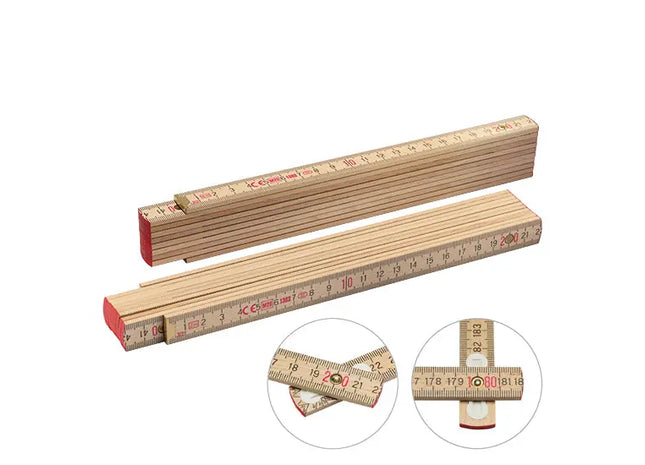 Beiger Holz-Zollstock – Zuverlässig & Natürlich für jeden Einsatz TK Gruppe® Grosshandel 